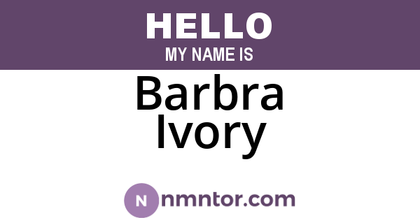 Barbra Ivory