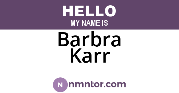 Barbra Karr
