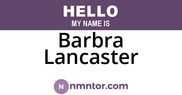 Barbra Lancaster