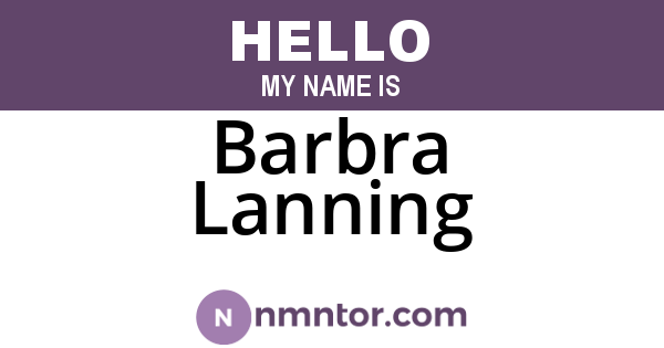 Barbra Lanning