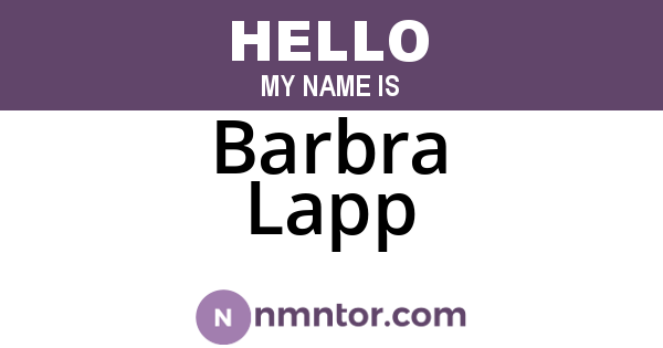 Barbra Lapp