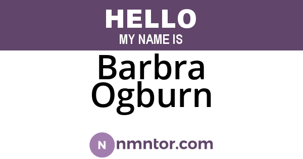 Barbra Ogburn