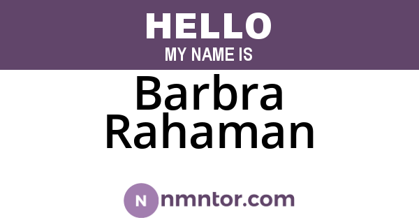 Barbra Rahaman