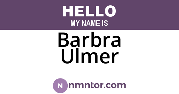 Barbra Ulmer