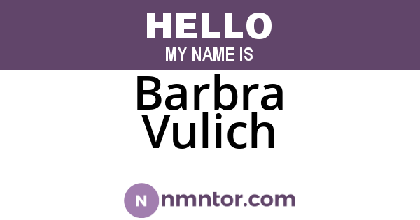 Barbra Vulich