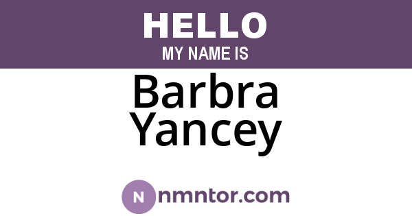 Barbra Yancey