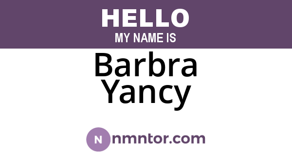 Barbra Yancy
