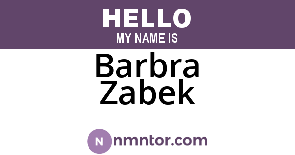 Barbra Zabek