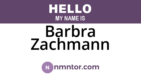 Barbra Zachmann