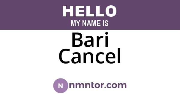 Bari Cancel