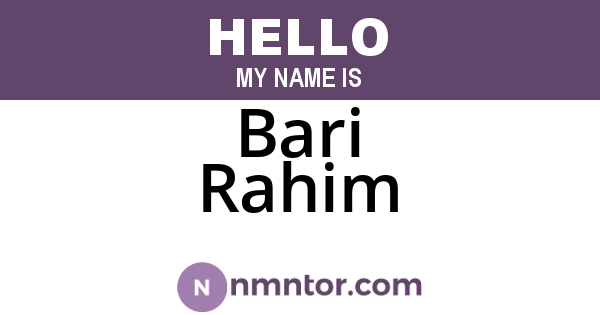 Bari Rahim