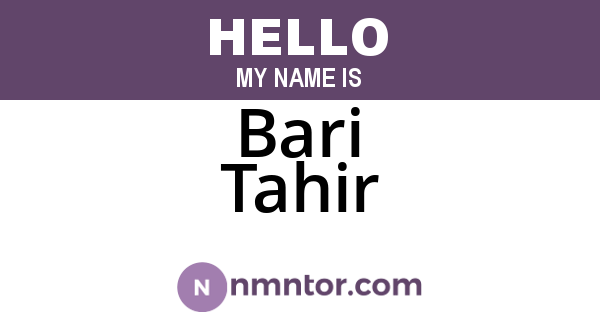 Bari Tahir