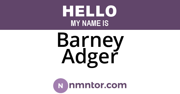 Barney Adger