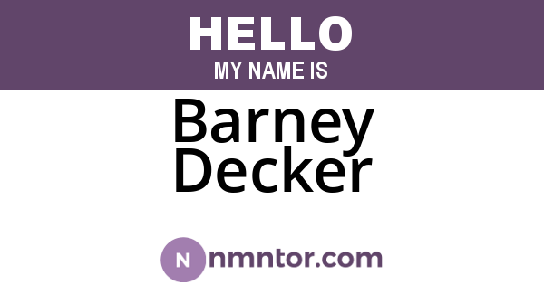 Barney Decker