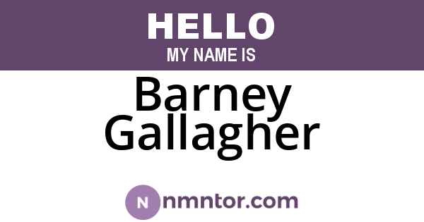 Barney Gallagher