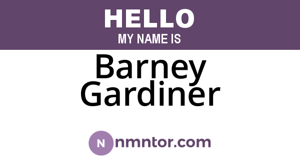Barney Gardiner