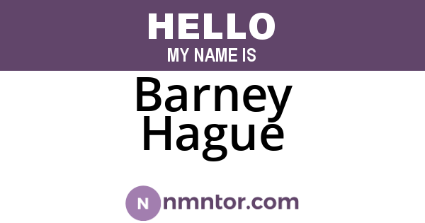 Barney Hague