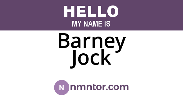 Barney Jock