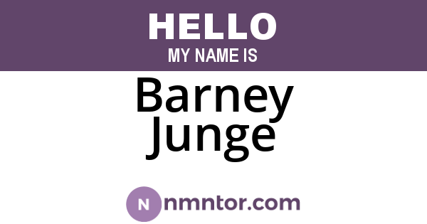 Barney Junge