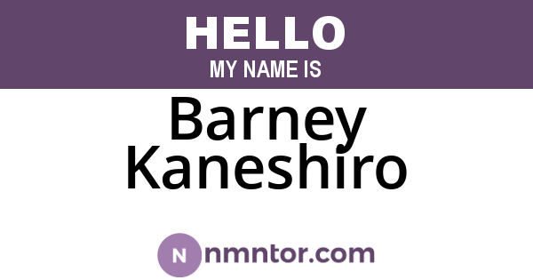 Barney Kaneshiro
