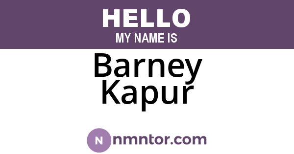 Barney Kapur
