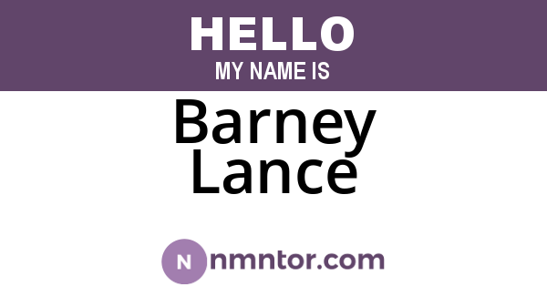 Barney Lance