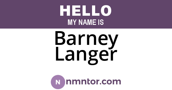 Barney Langer
