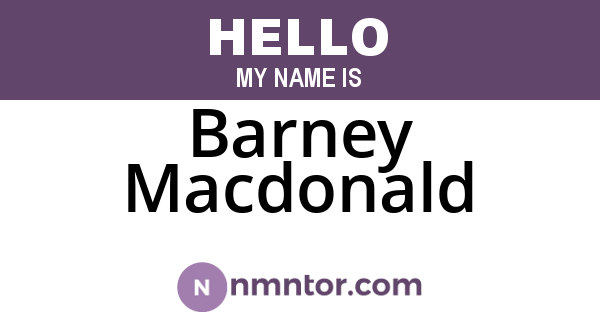Barney Macdonald