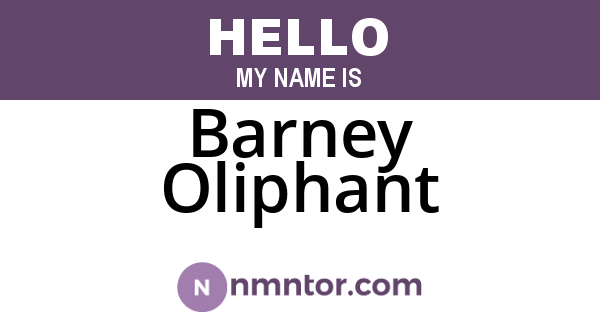 Barney Oliphant