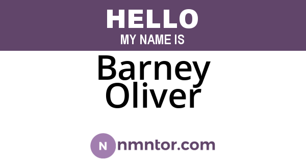 Barney Oliver