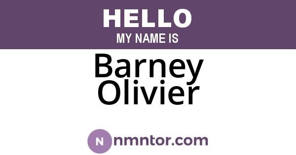 Barney Olivier