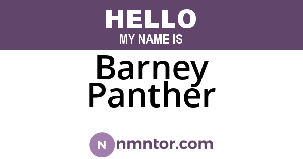Barney Panther
