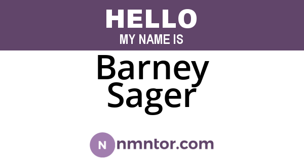 Barney Sager