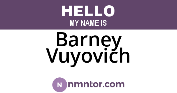 Barney Vuyovich