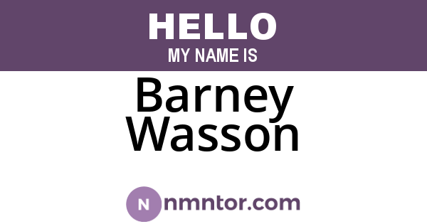 Barney Wasson
