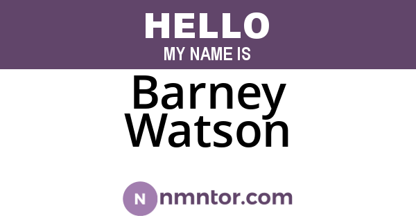 Barney Watson