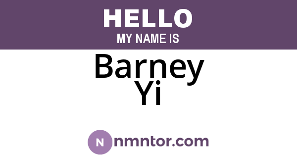 Barney Yi