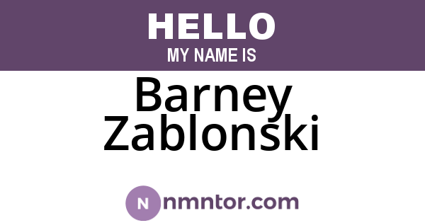 Barney Zablonski