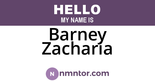 Barney Zacharia