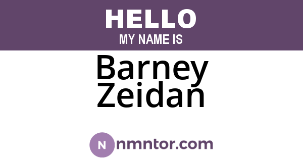 Barney Zeidan
