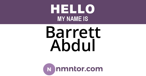 Barrett Abdul