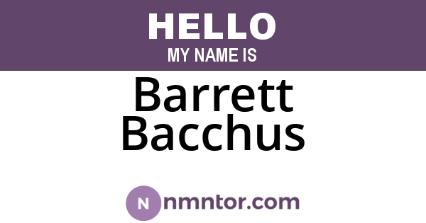 Barrett Bacchus