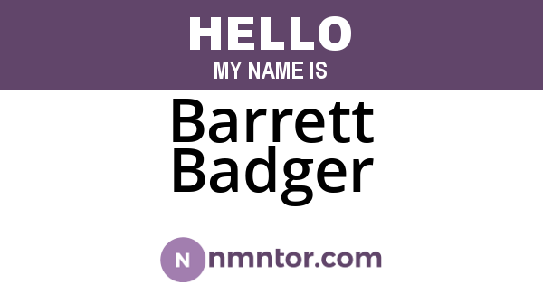 Barrett Badger
