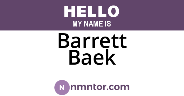 Barrett Baek