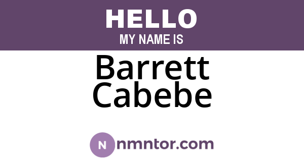 Barrett Cabebe