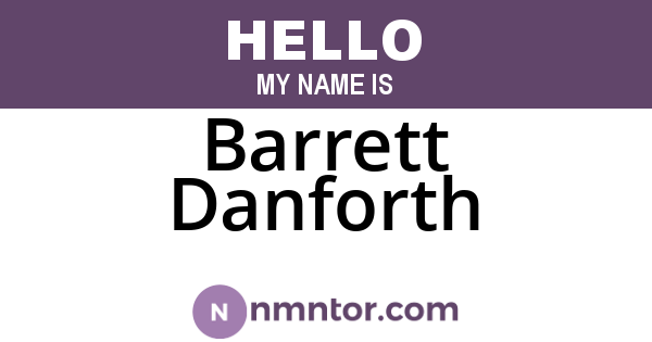 Barrett Danforth