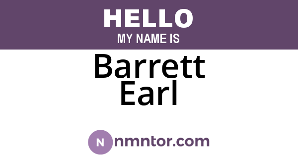 Barrett Earl