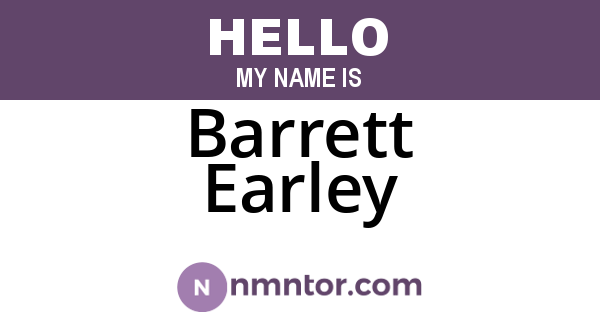 Barrett Earley