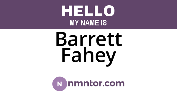 Barrett Fahey