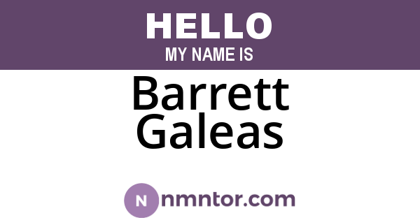 Barrett Galeas